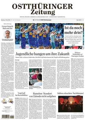 Cover of Ostthuringer Zeitung (Landkreis Saalfeld-Rudolstadt)