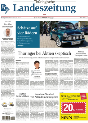 Cover of Thuringische Landeszeitung (Jena)