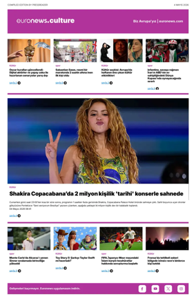 Cover of Euronews Culture and Sport (Turkish) Compiled Edition