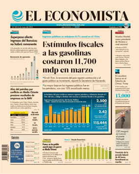 Cover of El Economista (Mexico)