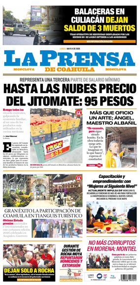 Cover of La Prensa de Coahuila