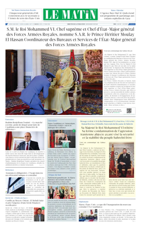 Cover of Le Matin (Morocco)