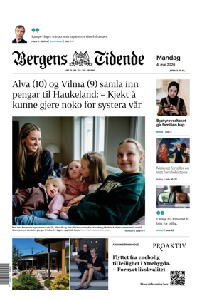 Cover of Bergens Tidende