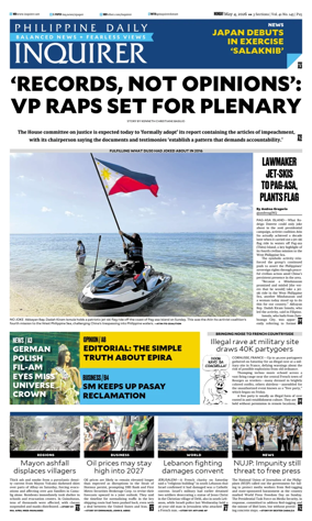 Cover of Philippine Daily Inquirer