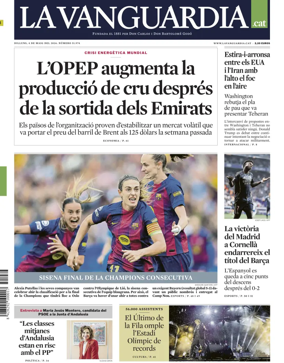 Cover of La Vanguardia (Catalonia - 1st edition)