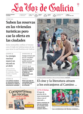 Cover of La Voz de Galicia (Santiago)