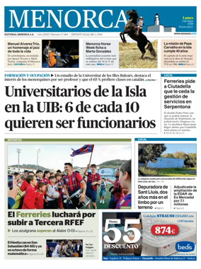 Cover of Menorca Diario Insular