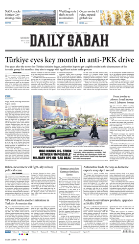 Cover of Daily Sabah (Turkey)