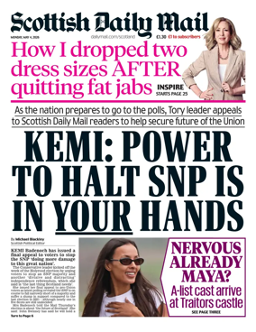 Cover of Scottish Daily Mail