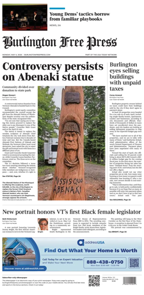Cover of Burlington Free Press