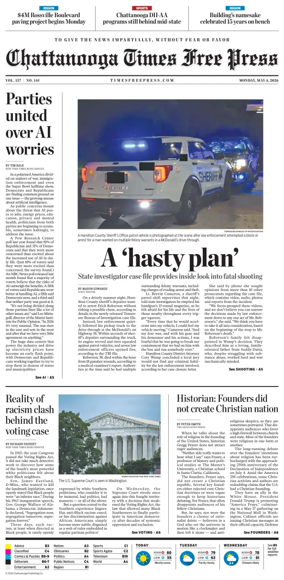 Cover of Chattanooga Times Free Press