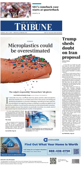 Cover of Great Falls Tribune