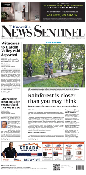 Cover of Knoxville News Sentinel