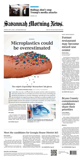 Cover of Savannah Morning News