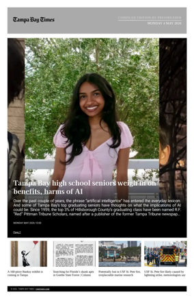 Cover of Tampa Bay Times TFP
