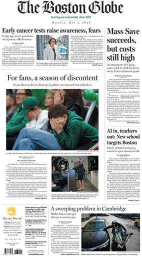Cover of The Boston Globe