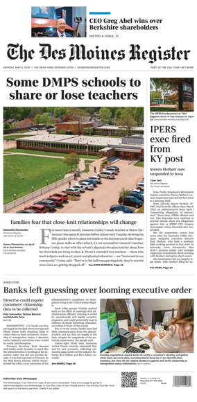 Cover of The Des Moines Register