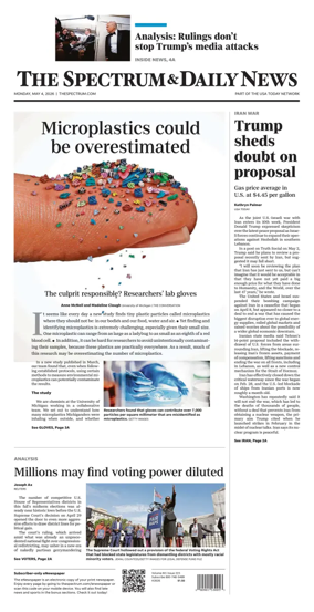 Cover of The Spectrum & Daily News