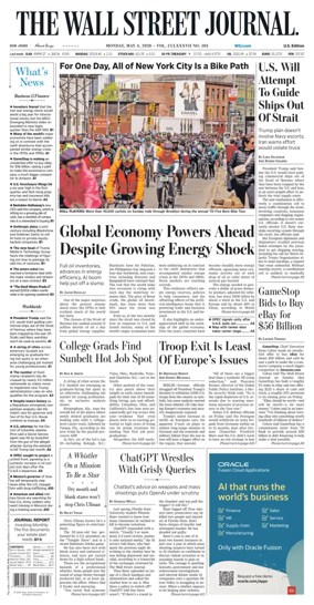 Cover of The Wall Street Journal