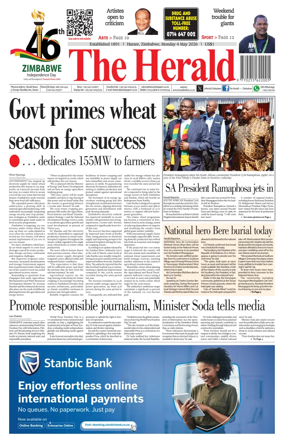 Cover of The Herald (Zimbabwe)