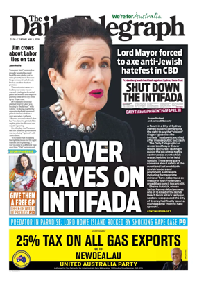 Cover of The Daily Telegraph (Sydney)