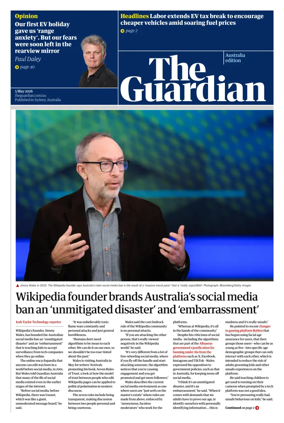 Cover of The Guardian Australia