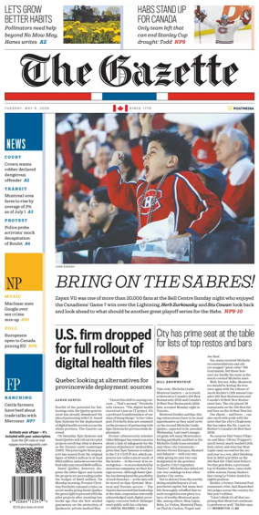 Cover of Montreal Gazette