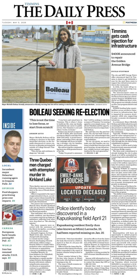 Cover of The Daily Press (Timmins)