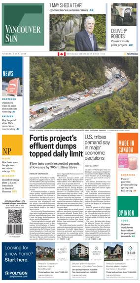 Cover of Vancouver Sun