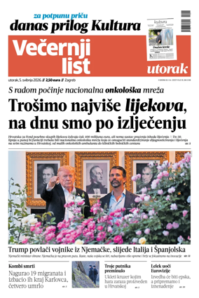 Cover of Vecernji list - Zagreb