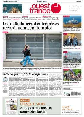 Cover of Ouest France (Sarthe)