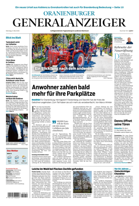 Cover of Oranienburger Generalanzeiger