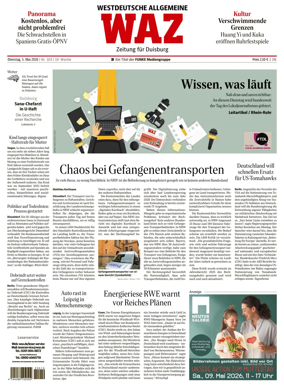 Cover of Westdeutsche Allgemeine Zeitung (Duisburg)