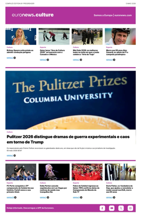 Cover of Euronews Culture and Sport (Portuguese)