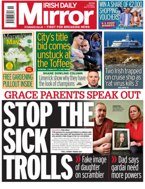 Cover of Irish Daily Mirror