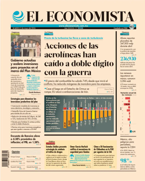 Cover of El Economista (Mexico)