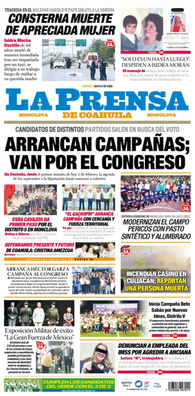 Cover of La Prensa de Coahuila