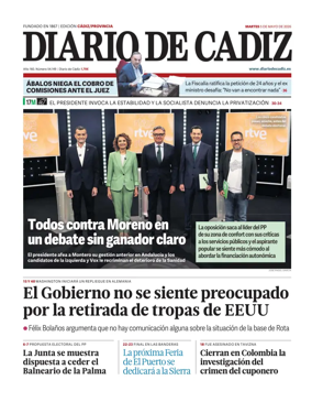 Cover of Diario de Cadiz