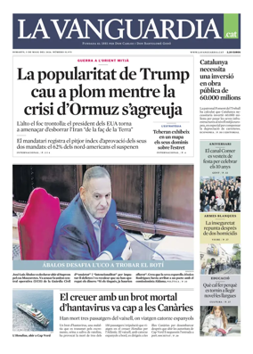 Cover of La Vanguardia (Catala)