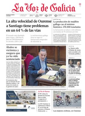 Cover of La Voz de Galicia (Ourense)