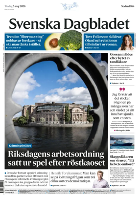 Cover of Svenska Dagbladet