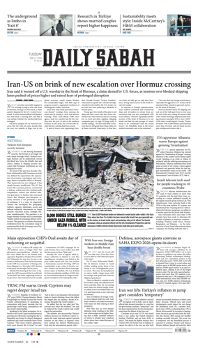 Cover of Daily Sabah (Turkey)