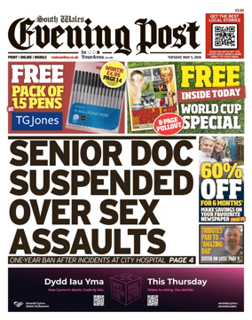 Cover of South Wales Evening Post
