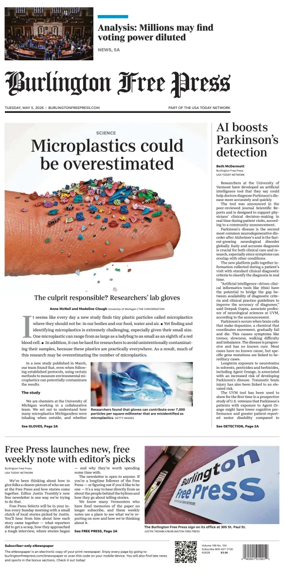 Cover of Burlington Free Press