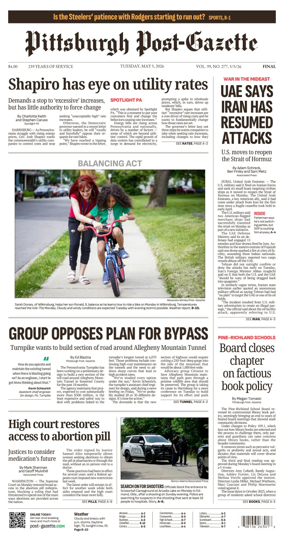 Cover of Pittsburgh Post-Gazette