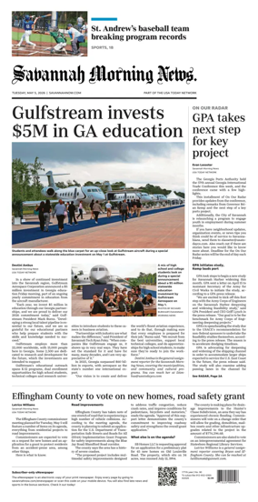 Cover of Savannah Morning News