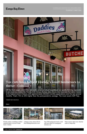 Cover of Tampa Bay Times TFP