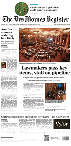 Cover of The Des Moines Register