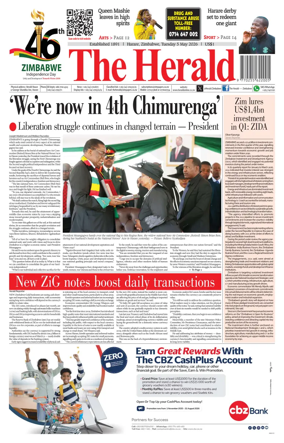 Cover of The Herald (Zimbabwe)