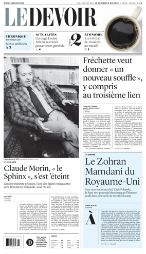 Cover of Le Devoir